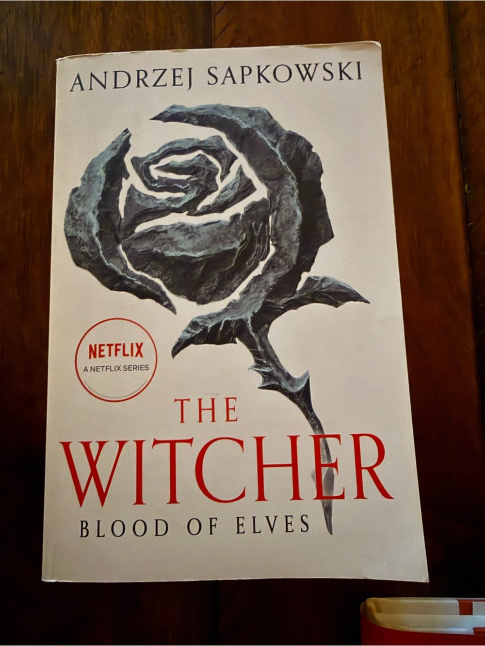 The Witcher: Blood of Elves by Andrzej Sapkowski - White & Red Cover
